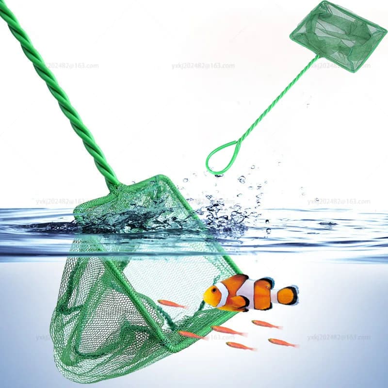 Rete da pesca per acquario quadrata con manico lungo Guadino per acquario Pesca per pesci Acquario Rete da pesca Accessori per acquari