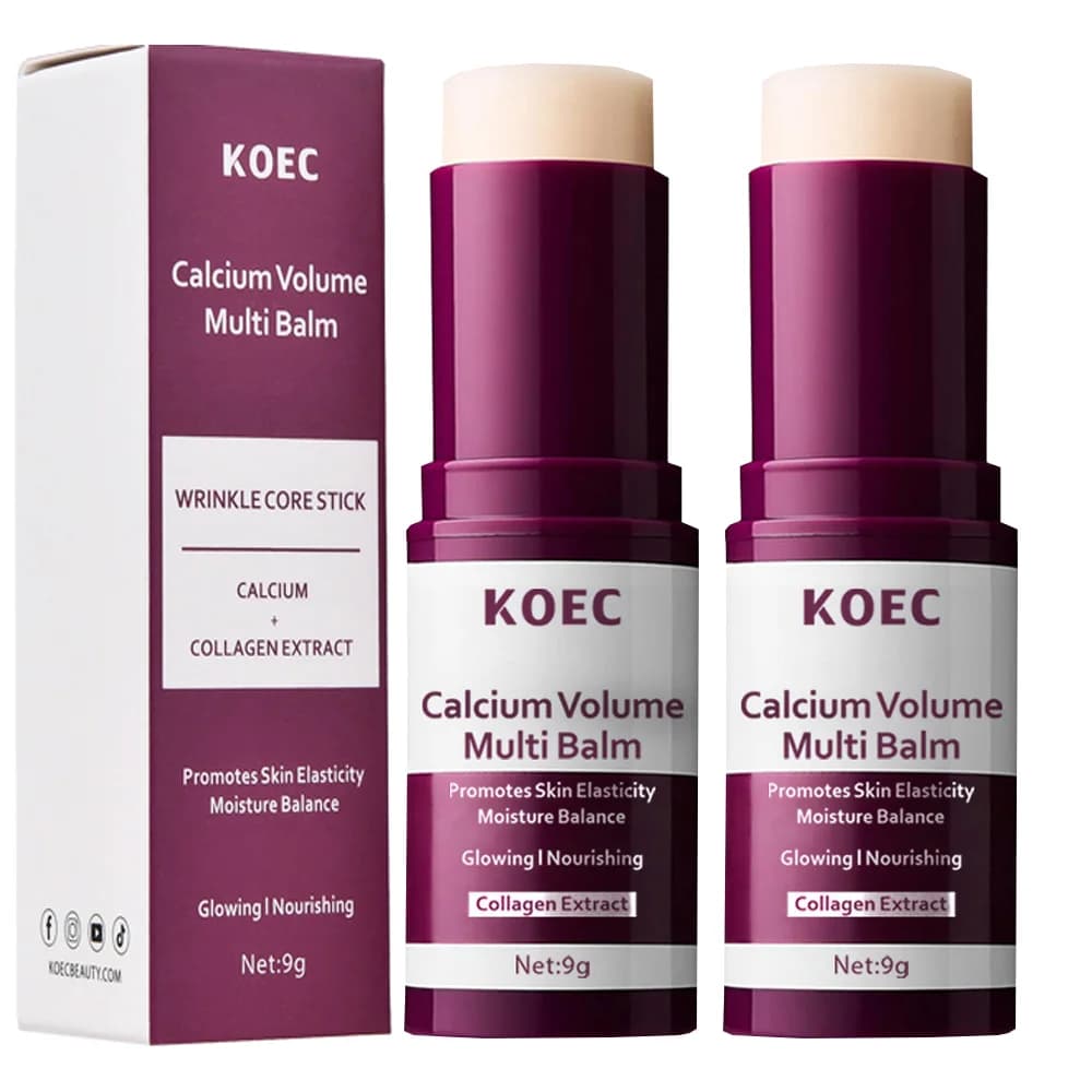 2 pieces of calcium volume multi korean balm care of skin stick, face cream and eyes, collagen deep hydration anti-wrinkles for pre makeup