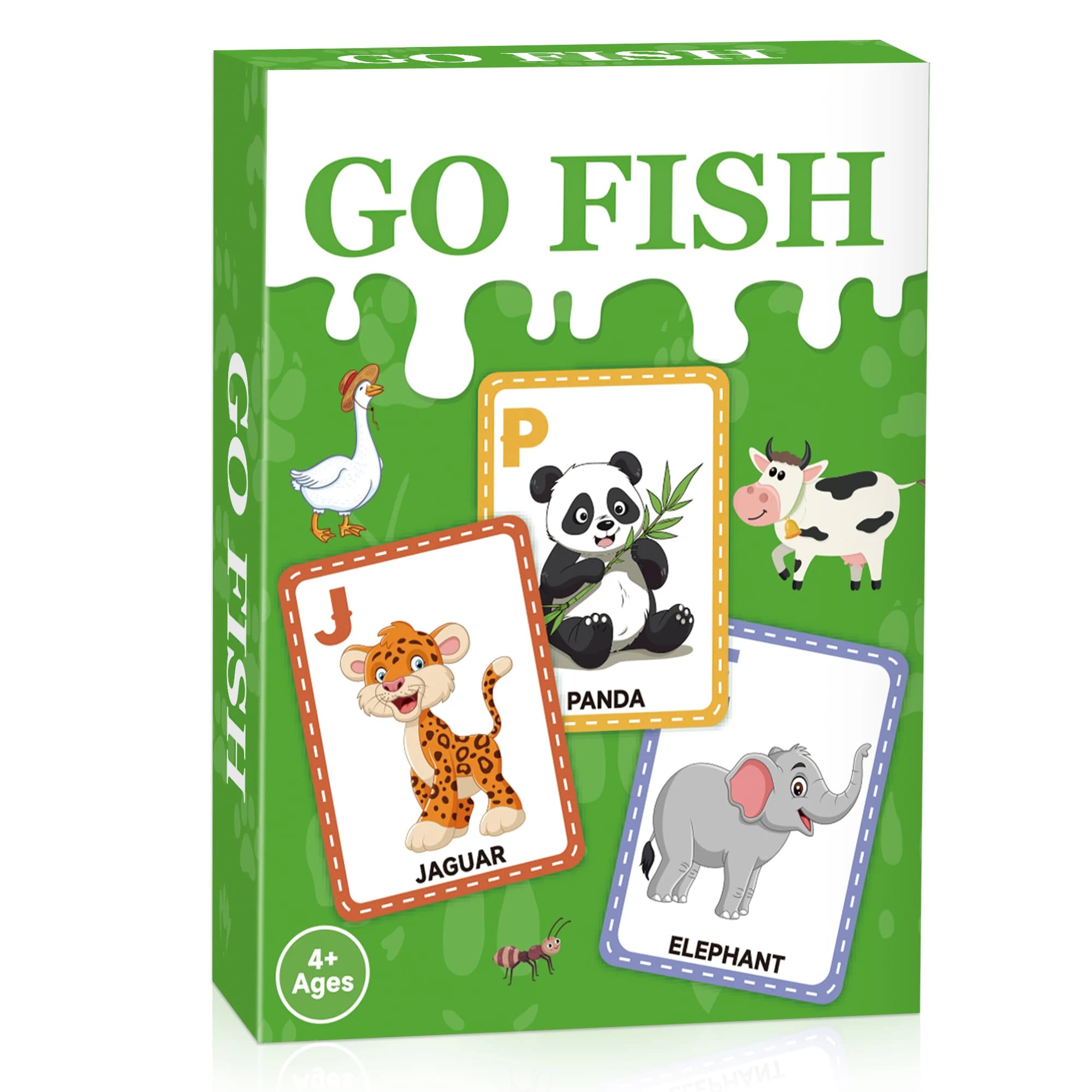 [Go Fish Card Games] Gioco di carte educativo con alfabeto per bambini da 4 a 8 anni, per regali di compleanno, serate di gioco in famiglia, scuola materna