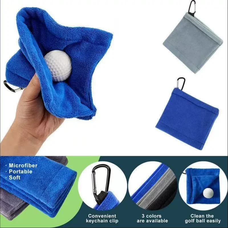 1 Pcs Wiping Golf Clubs Wiping Towels Carrying Hooks Outdoors Playing Golf Balls Cleaning Towels Sports Towels