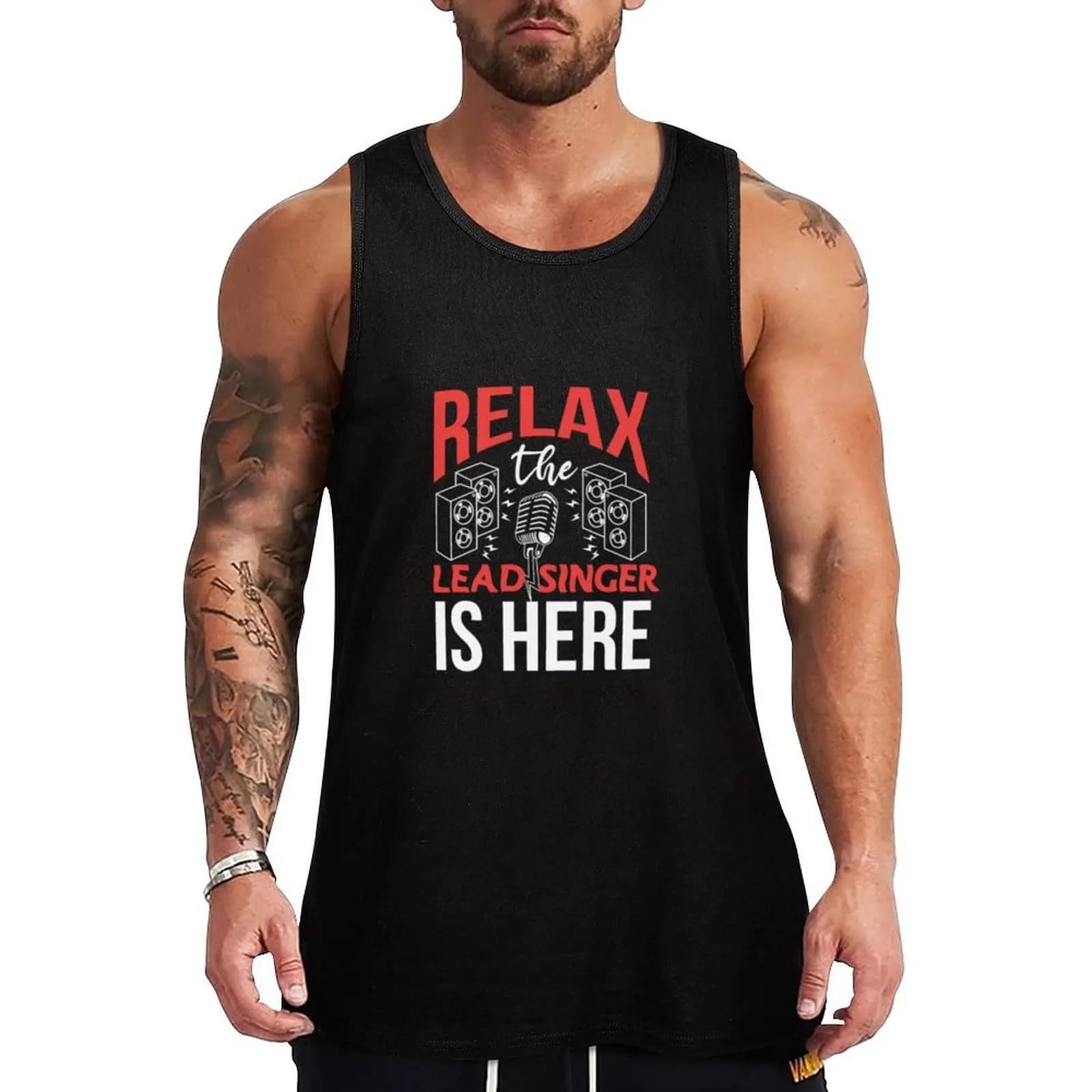 Band singer tank, sweat resistant, breathable, for gym