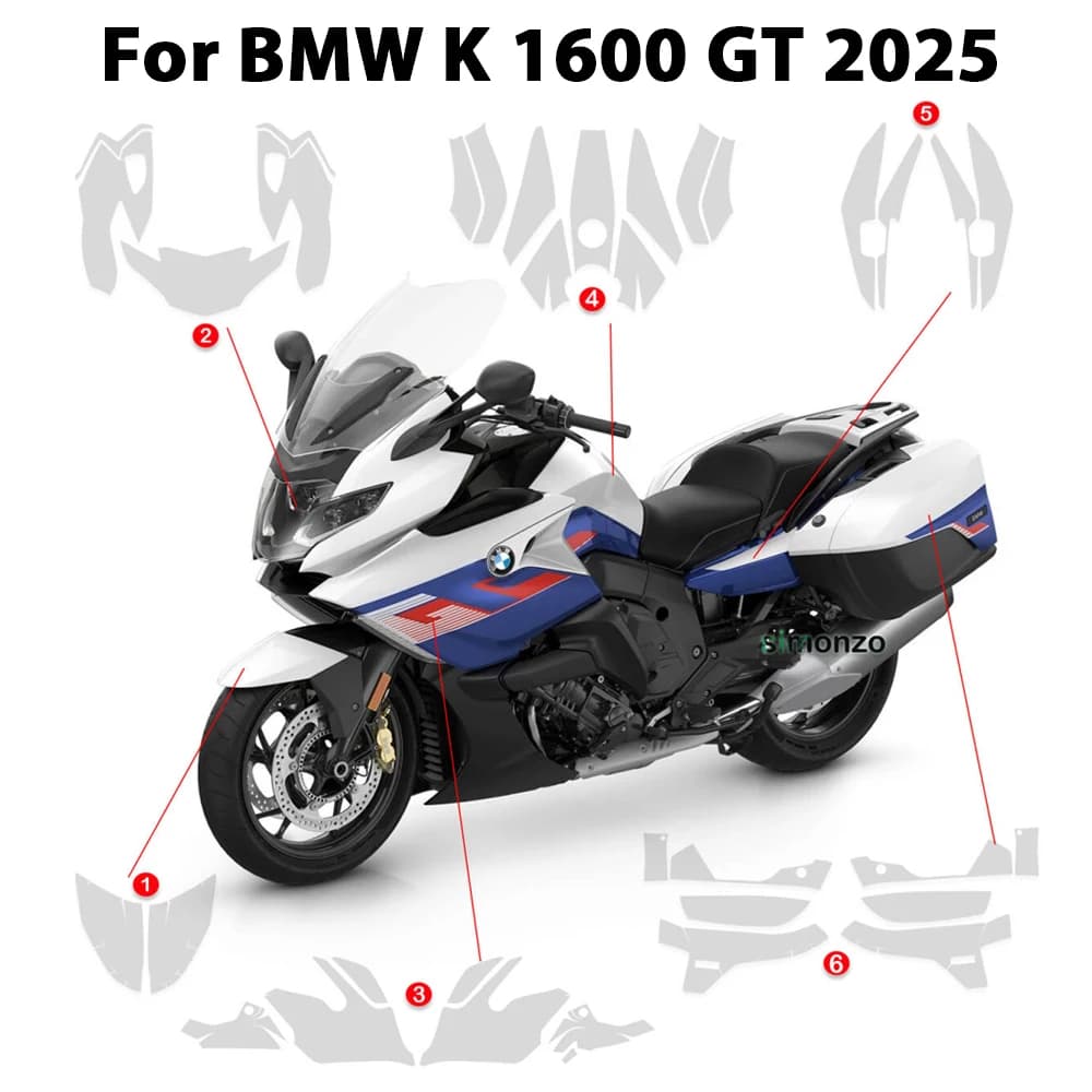 Moto PPF Per BMW K1600GT 2025 TPU Pellicola di Protezione Vernice Trasparente K1600 GT Serbatoio Carburante Pellicola Protettiva Anti-graffio Kit