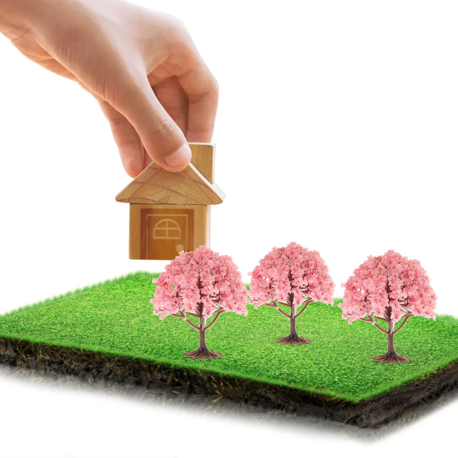 10Pcs 8Cm Exquisite Workmanship Mini Artificial Tree Prop Fake Plant for Table Centerpiece Home Decor Photo Studio Prop