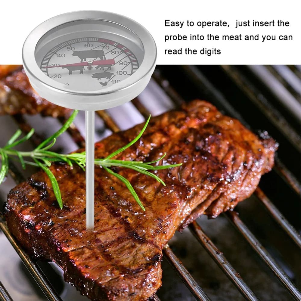 Stainless Steel Meat Thermometer Instant Reading 0~120°C °C Digital thermometer with probe, easy to use, barbecue temperature probe, for cooking in the kitchen