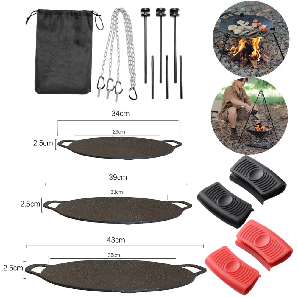 Grilling pan, Multipurpose baking tray for induction kitchen, for open-air camping, kitchen utensils and house