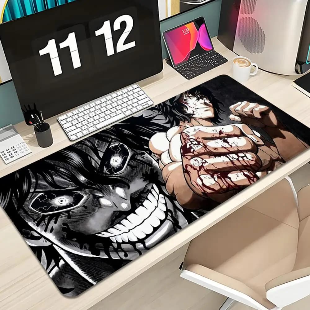 Kengan Ashura Mouse Pad Keyboard Mousepad large 600X300 mm Desk Mat PC Gaming High definition printing Table pad