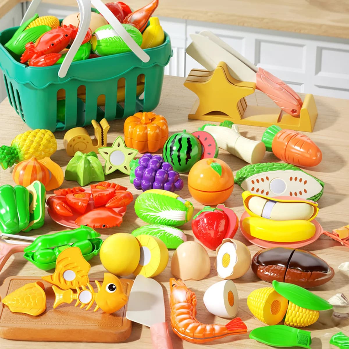 Taglio Gioca con i giocattoli alimentari Set da cucina, rimuove la cottura di frutta e verdura e fast food per bambini e neonati, regalo educativo per ragazze e ragazzi