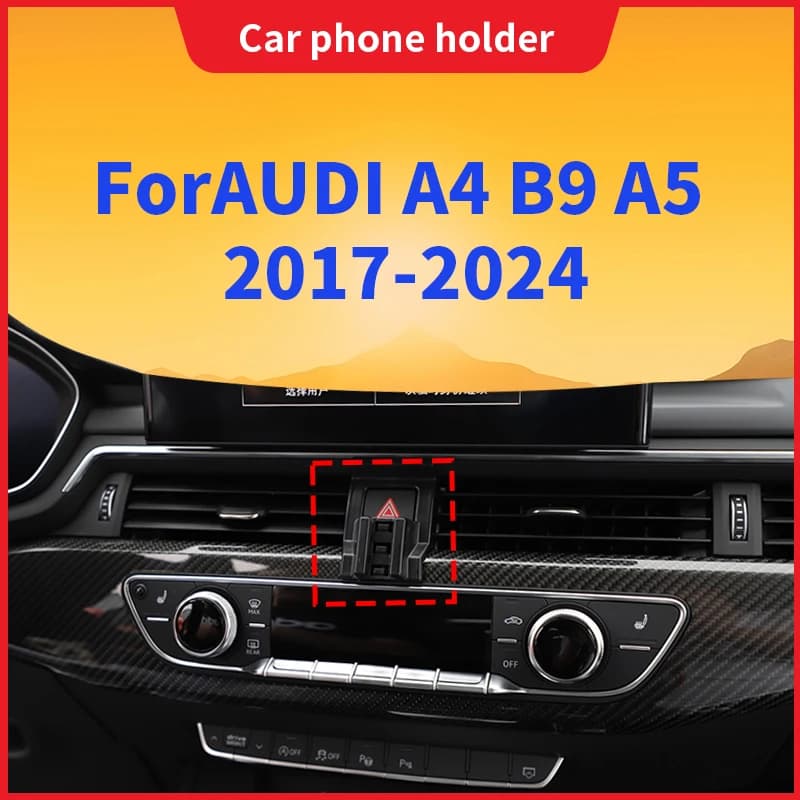 The snap on car base suitable for Audi A4 B9 A5 2017-2024 phone holder can be paired with various styles of phone holder bodies