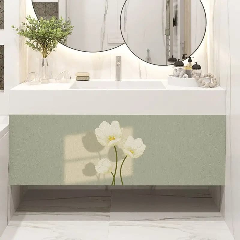 VIKAMA Ins Minimalist Bathroom Sink Cover Curtain Waterproof And Dustproof Cabinet Curtain Washbasin Home Decor