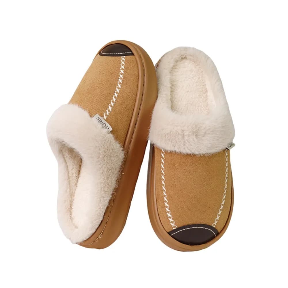 Pantofole termiche pelose con suola spessa Scarpe da casa antiscivolo Pantofole da interno invernali Soffici pantofole da casa per coppia Pantofole calde in peluche