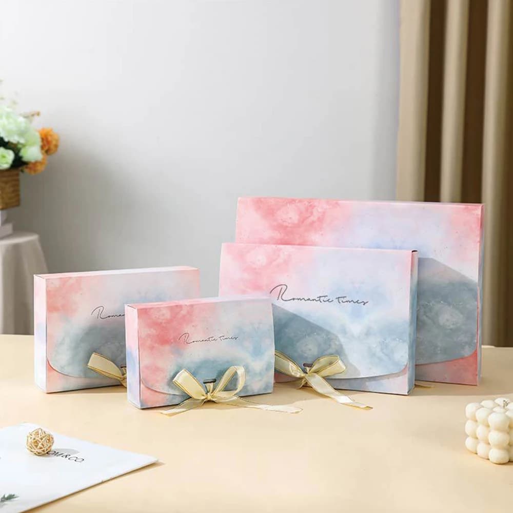 10 pz/lotto portagioie con fiocco squisita sciarpa custodia per imballaggio per regalo fai da te carta bianca abbigliamento da lavoro Natale San Valentino