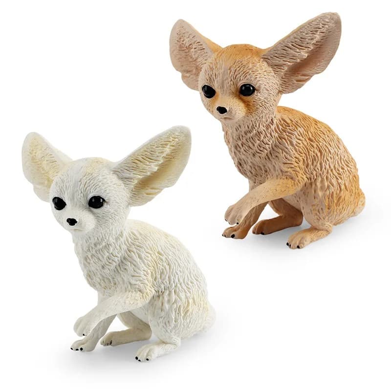 Cross-Border Simulation Wild Animal Model Large-Eared Desert Fox Children's Cognitive Display Toy Educational Fantasy Figurine