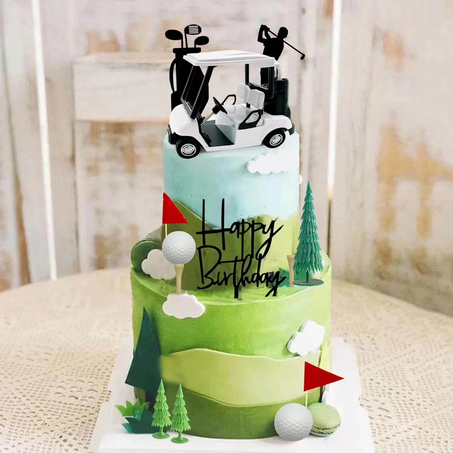 Golf Cake Decoration Header for Green Cake Decoration Birthday Decorations for Golfers with Basketball Ball for Men Sports