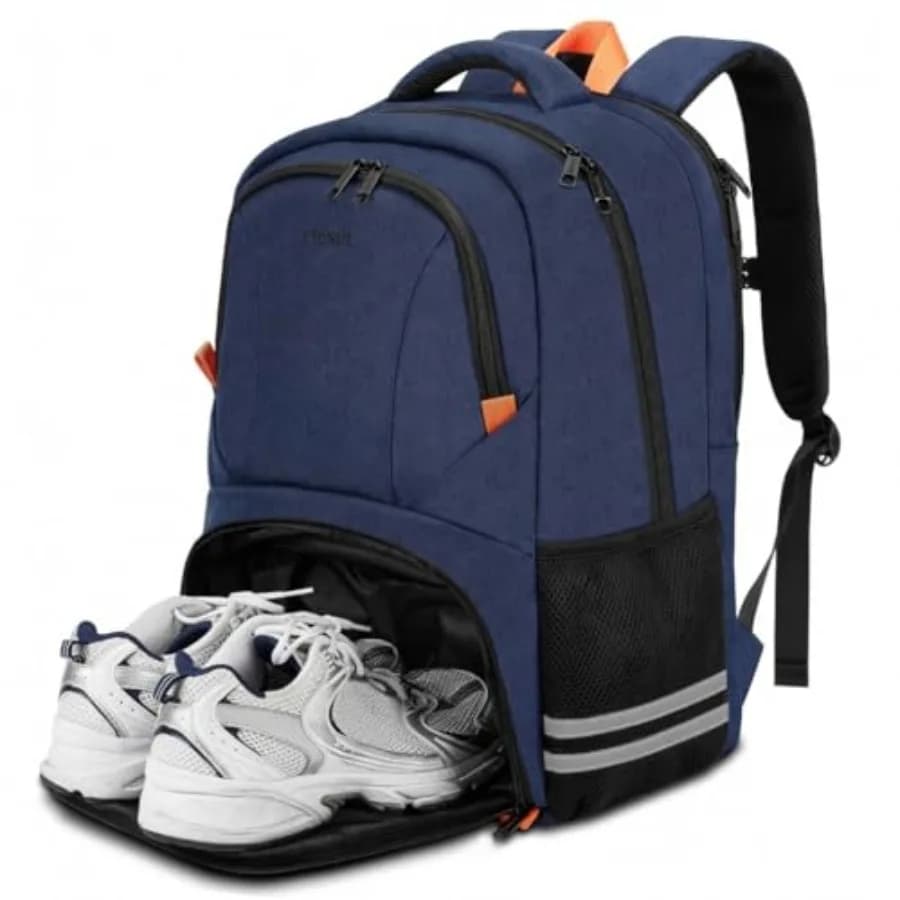 Zaino da Palestra per Uomo e Donna, Zaino da Viaggio Leggero Resistente all'Acqua, Borsa per Allenamento, Adatto per Laptop, Sport, Campeggio, Escursionismo, Nero