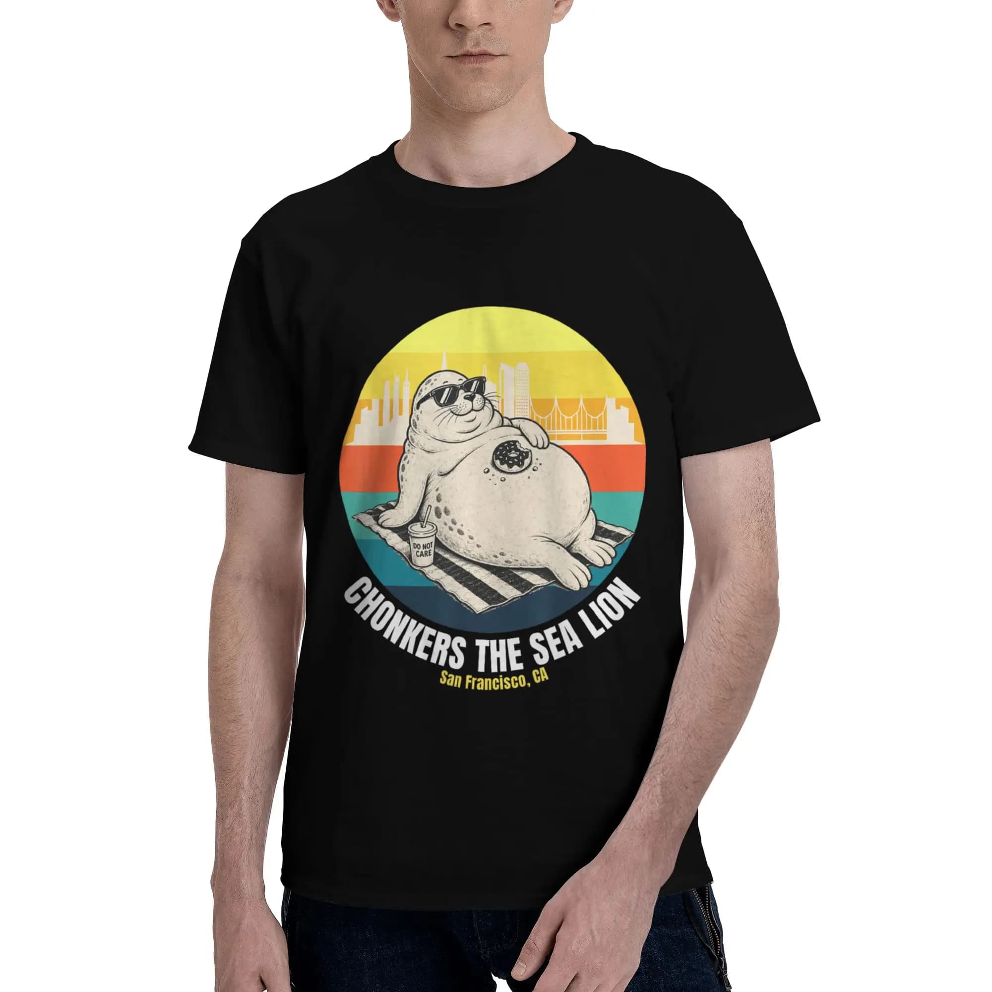San Francisco, CA Sea Lion T-shirt da uomo Abbigliamento T-shirt a maniche corte in cotone
