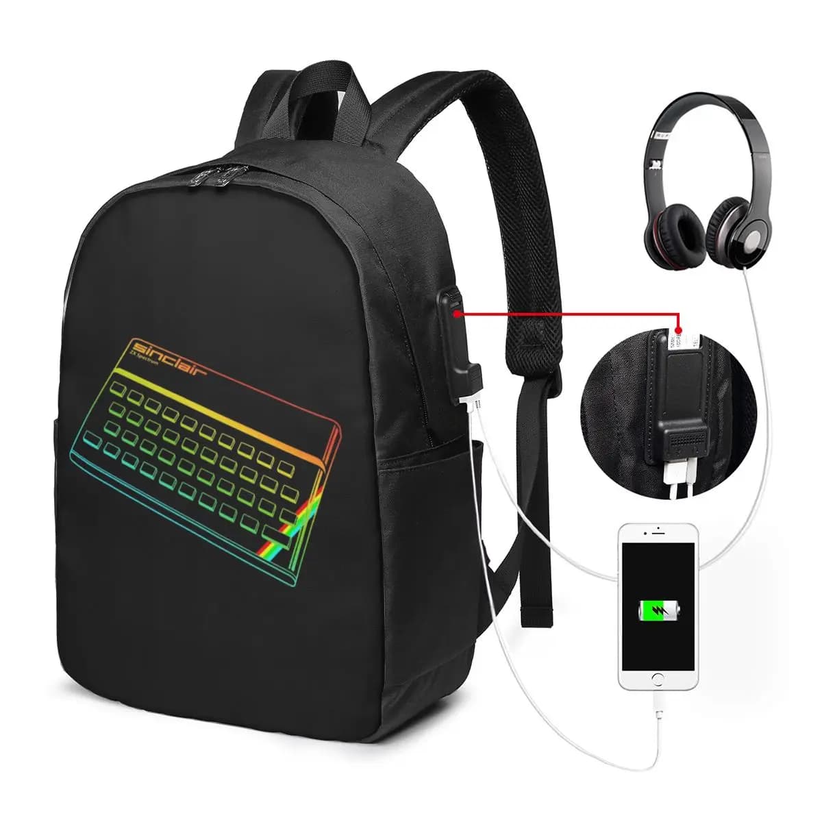 Zaino ZX Spectrum, borsa da viaggio per notebook, borsa per computer, borsa da scuola per studenti universitari, borse a tracolla per laptop per uomo e donna