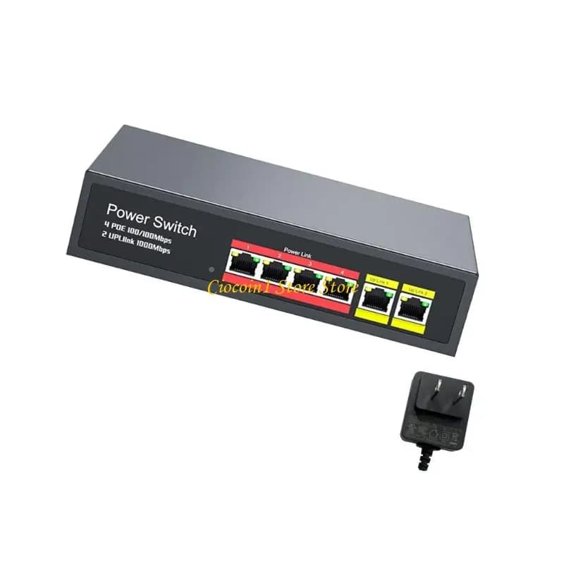 A3PC Heavy Duty Plug And Play Metallo 4 Porte Gigabit POE Switching 48V Power Over Ethernet per Home Office Negozio Telecamere