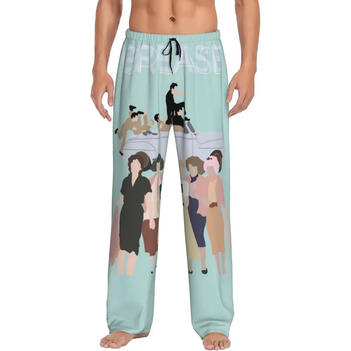 Pantaloni da pigiama con grasso per personaggi cinematografici personalizzati Pantaloni da notte da uomo Pantaloni da notte elasticizzati con tasche