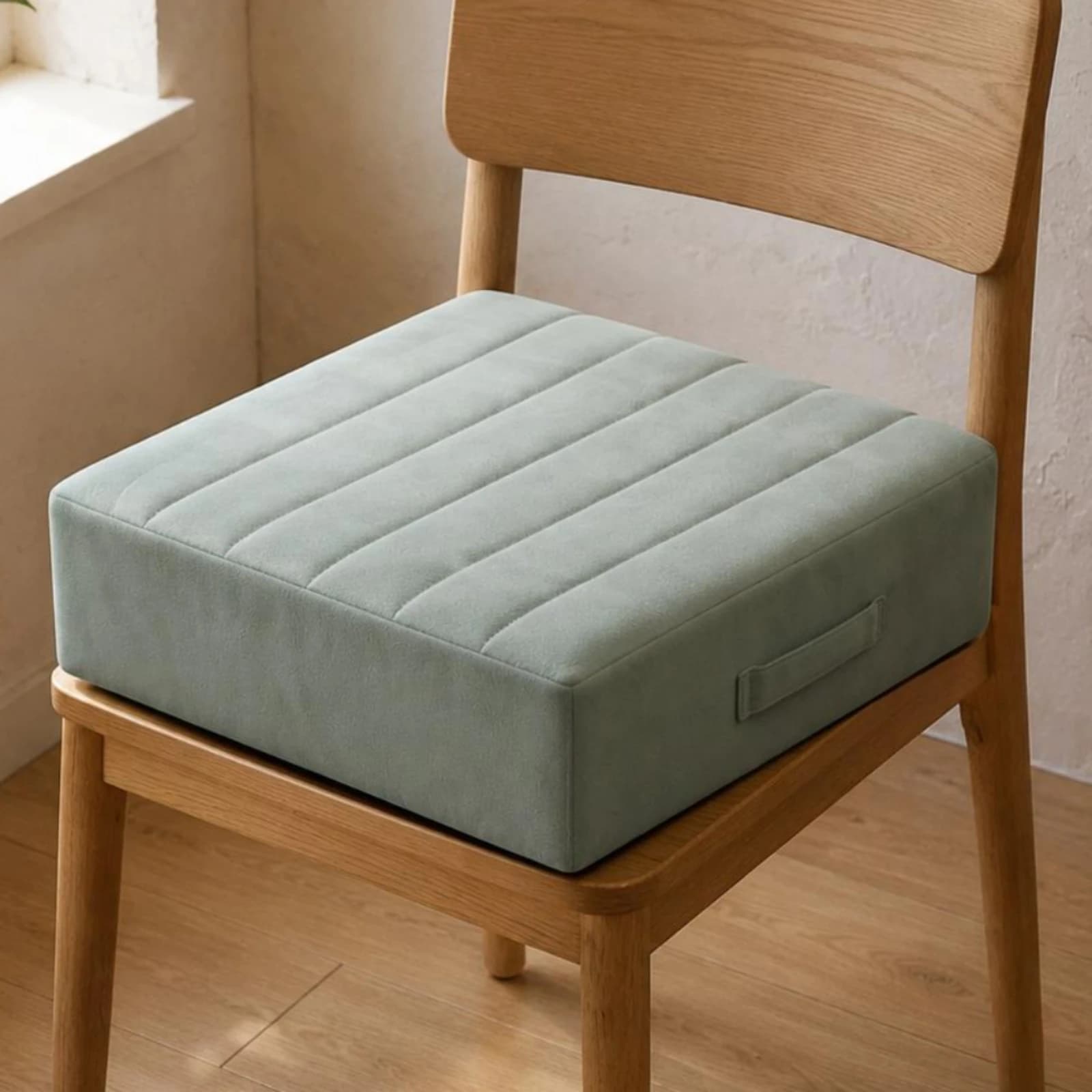 Square Cushion Mat Soft Quilted Seat Cushion Floor Pad Stitched Edges Home Seating Light Gray for Meditation
