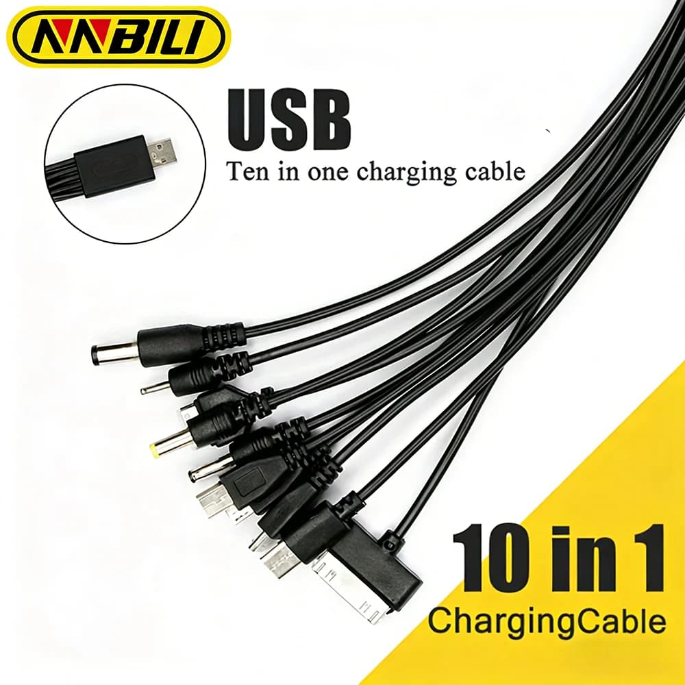 Cavo di ricarica USB multifunzione universale NNBILI 10 in 1, cavo di ricarica multi-testa per Samsung Nokia.