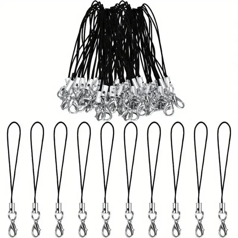 10/25/50 pezzi chiusura a moschettone cordino cordoncini mobili fascino portachiavi in nylon catena per portachiavi fai da te creazione di gioielli accessori
