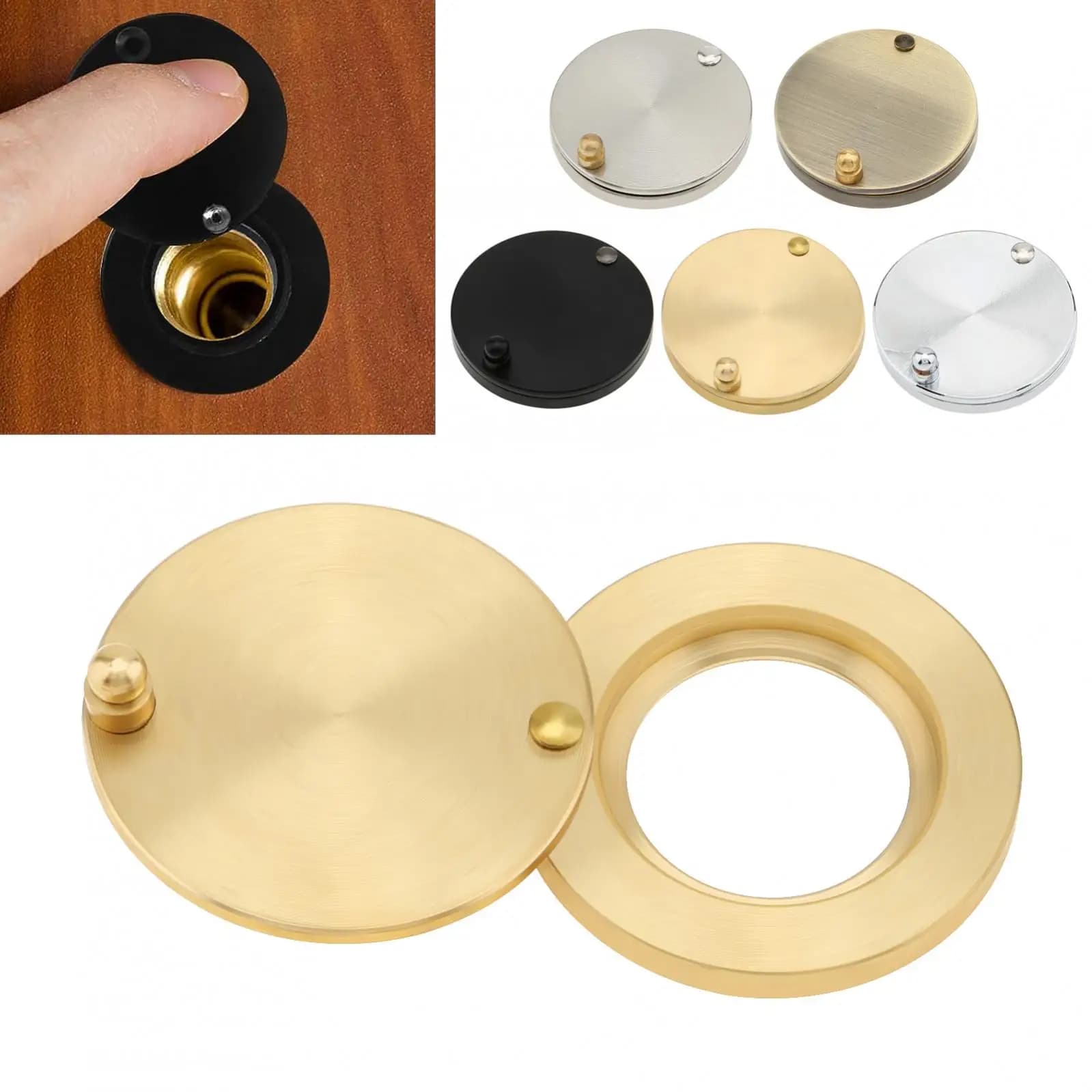 Porta Peep Hole Cover rame puro interno 16mm diametro esterno 30mm Door Viewer Peephole Cover Home Security Protector Door Eye Cover