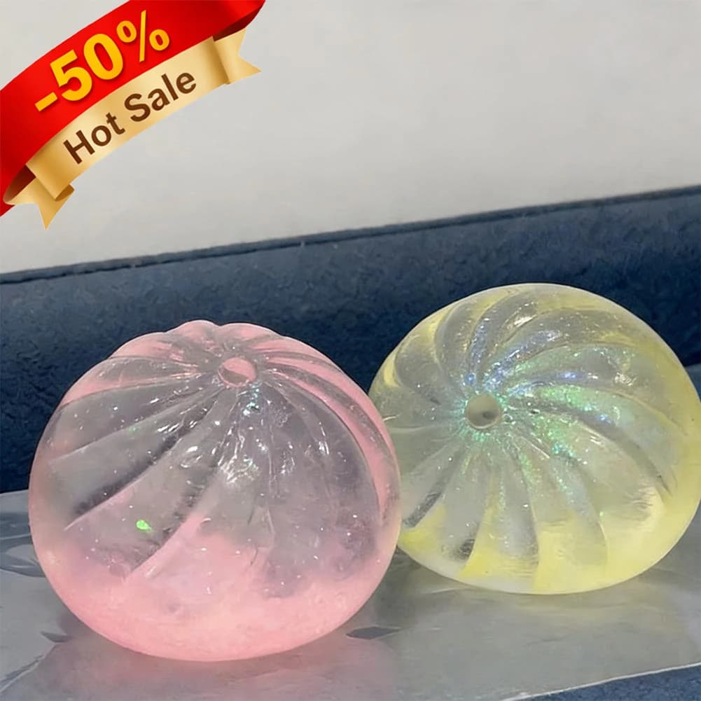 Palline Antistress a Forma di Raviolo Colorate, Giocattolo Sensoriale, Giocattolo da Spremere a Forma di Panino di Cristallo, Giocattolo Antistress per Mani, per Adulti e Bambini
