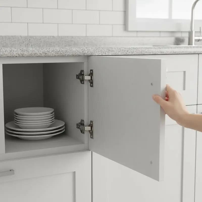Cabinet hinges, set of 50, fully surface-mounted furniture hinges, 100-degree opening angle, soft-close, concealed cup hinges for frameless cabinets, with mounting screws 115x62x28mm