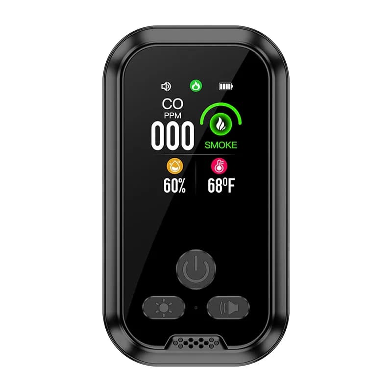 Euro Plug-in 5-in-1 Air Quality mo ni tor Carbon Monoxide Detector Temperature Humidity Sensor Smoke Alarm CO Gas Meter Germany