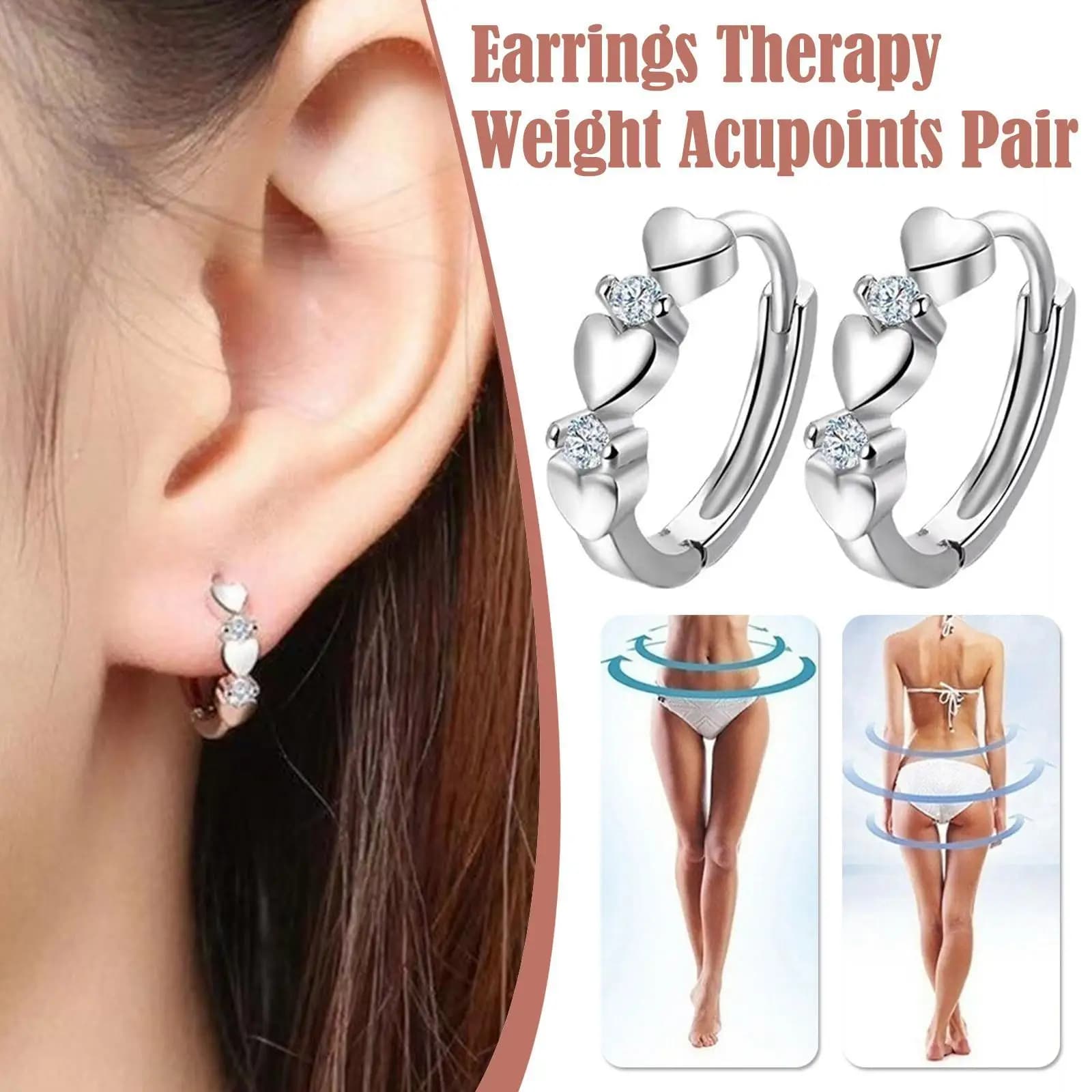 Earrings therapy weight Acupoints couple slimming ear slim magnetic loss Stud jewelry for body girls lazy paste Slim Patch