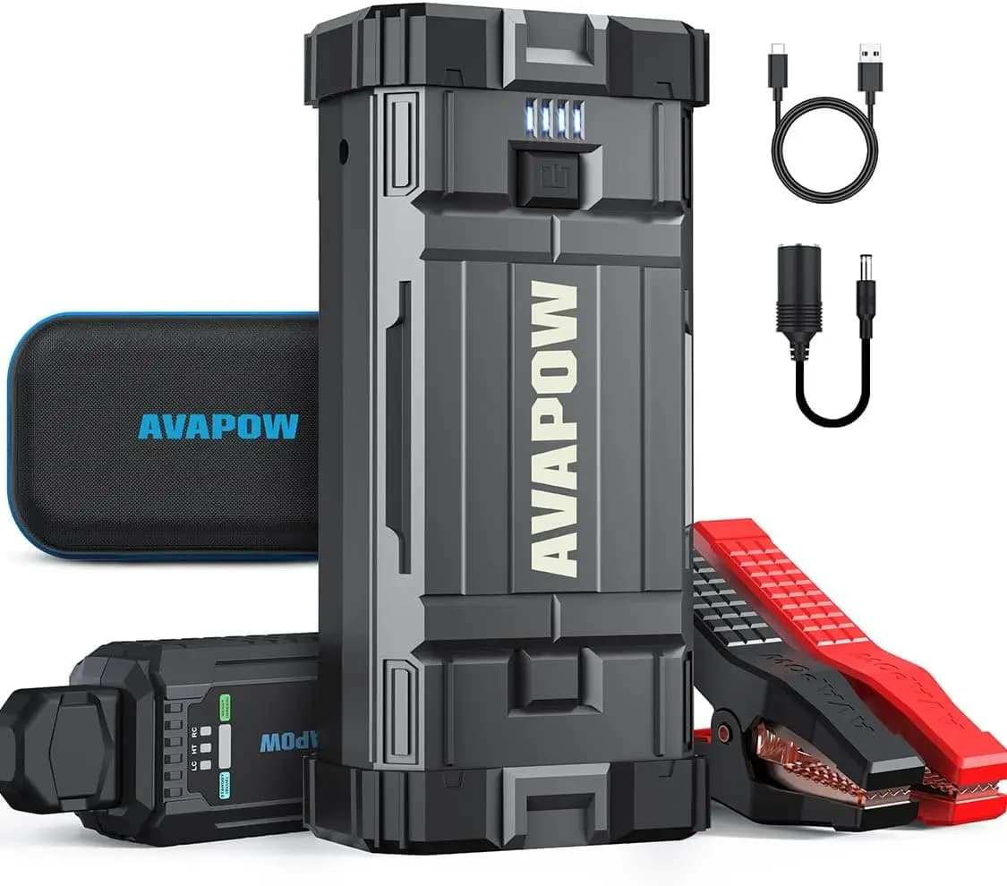 Avviatore di Emergenza per Auto 4000A Peak per Tutti i Motori a Benzina e Diesel fino a 10L, Booster Portatile con Luce LED e Ricarica Rapida USB 3.0