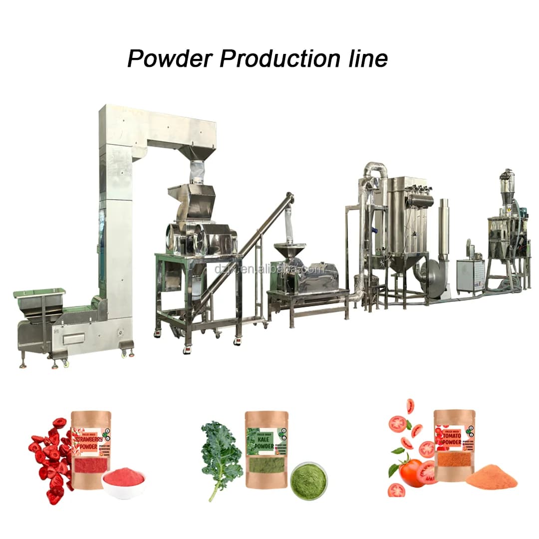 DZJX Spice Turmeric Ginger Cinnamon Kava Roots Herbal Freeze Dried Fruits and Vegetables Onion Strawberry Powder Production Line