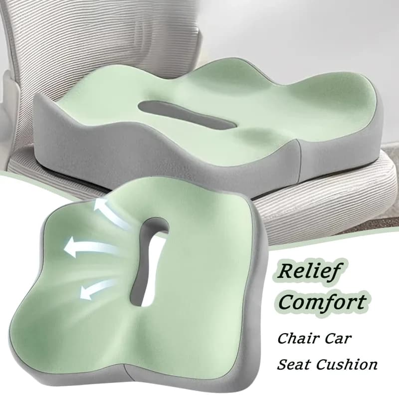 Cuscino per il Sollievo dal Dolore al Coccige e alla Sciatica, Antiscivolo in Memory Foam, Cuscino per la Prostata, Comfort per Sedia e Sedile Auto con Rivestimento