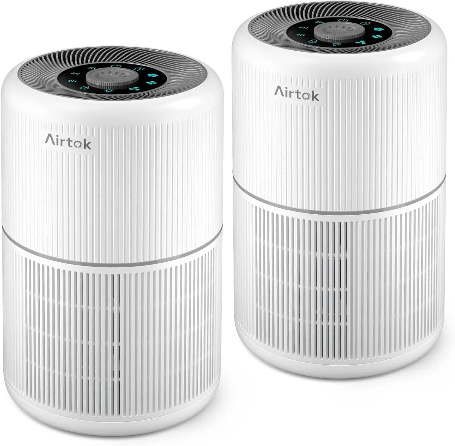 Confezione da 2 purificatori d'aria con filtro HEPA H13 per fumo, polvere, odori, polline - Rimozione silenziosa al 99,9% fino a 0,1 micron