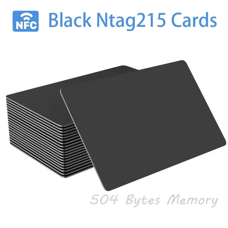 5-10PCS NTAG215 Carte NFC vuote Etichette in PVC NFC215 Carta nera 13.56Mhz TagMo Impermeabile RFID NFC Phone 504 byte