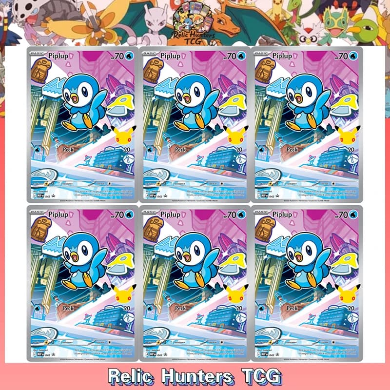 Set Completo Illustrazioni Serie Primo Partner Piplup/Chimchar/Turtwig 2026 in Inglese - Carte da Gioco Collezionabili Replica Anime Singole