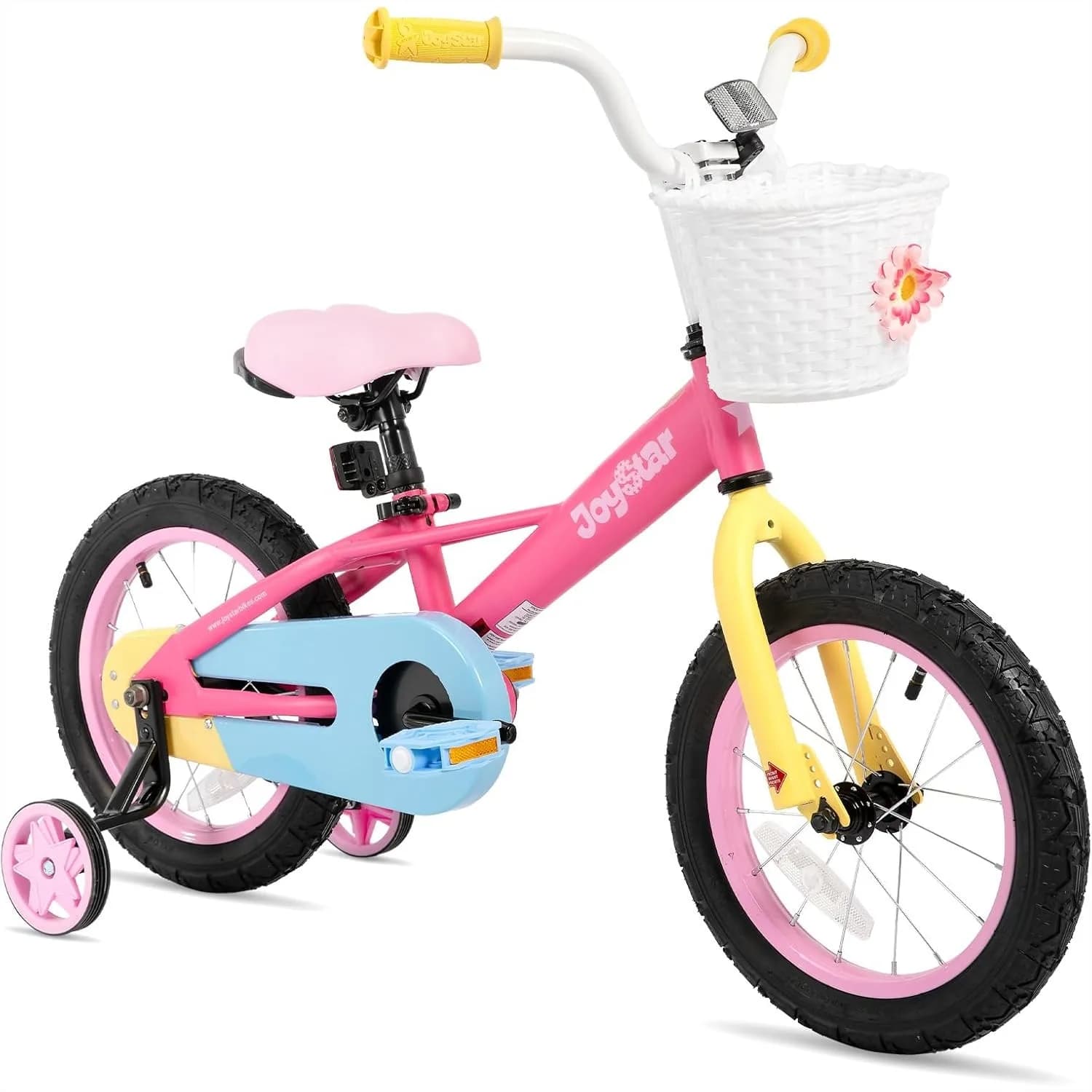 Bicicletta per Bambine 2-7 Anni 12 14 16 Pollici, Bici per Bambini con Rotelle, Bicicletta Arcobaleno, Macaron