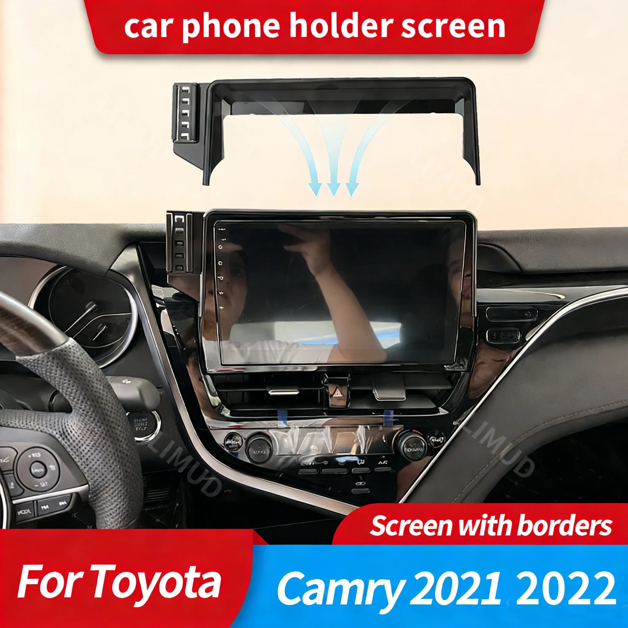 Supporto per Navigatore Auto con Schermo da 9 Pollici per Toyota Camry 2021 2022, Compatibile con Facelift, Supporto Fisso per Telefono
