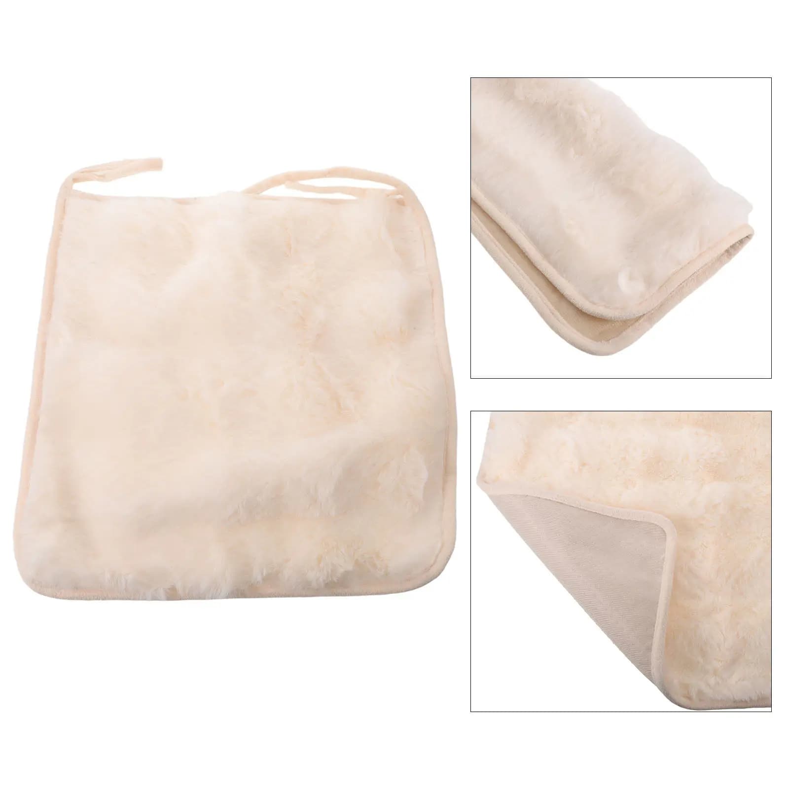 Beige 40Cm Seat Cushion Soft Ergonomic Chair Pad for Office Dorm Living Room Car Stool Vanity Winter Comfort Support