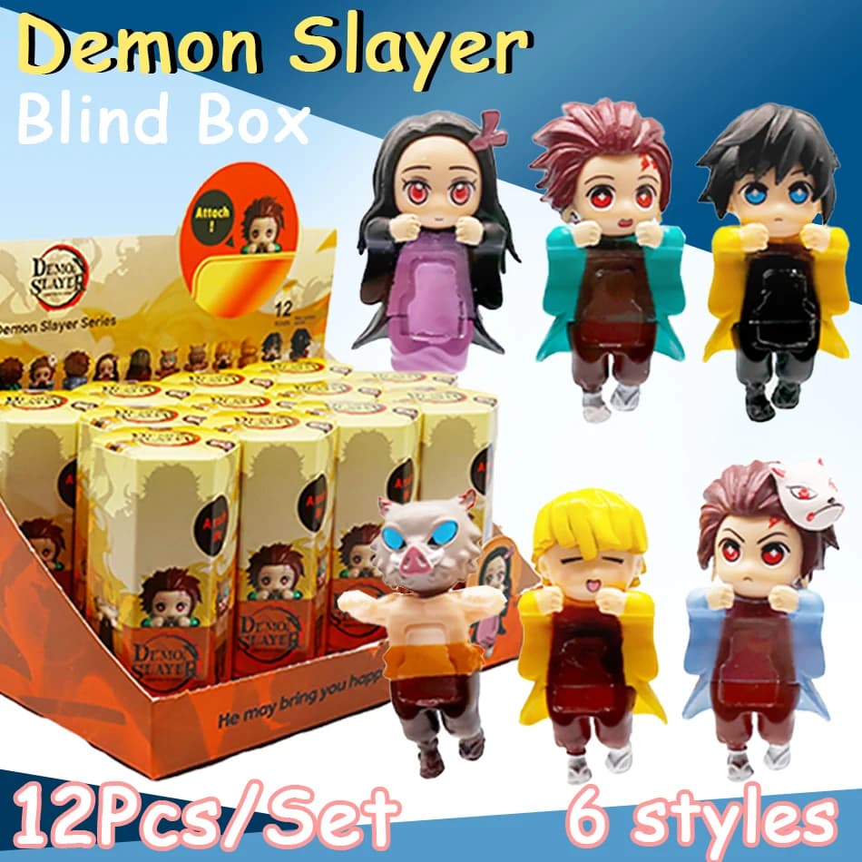 HOT Demon Slayer Sunny Angel Series Blind Box Decorazione per auto Schermo per computer desktop Cupido Mano Gioca alla moda Bambola Regalo di compleanno