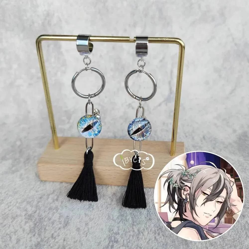 NEW: Carnival Rei Cos Ear Clips Cosplay Earrings Halloween Costume Anime Prop Jewelry Accessories
