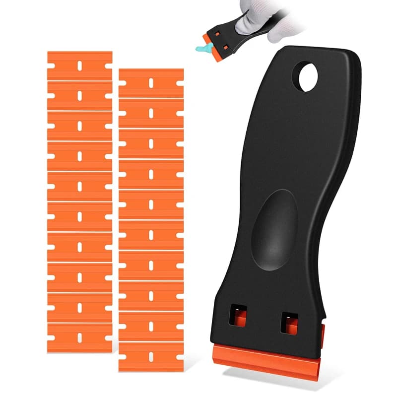Raschietto per rimozione colla Raschietto per pulizia rimozione vetro in plastica multifunzionale Strumento per applicazione pellicola per auto Raschietto per vernice per rasoio