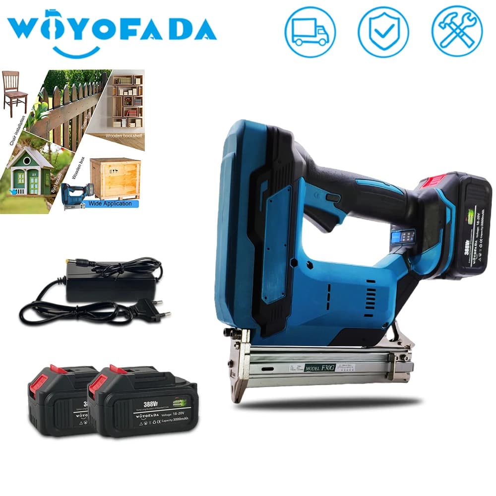 F30G Graffette dritte Senza spazzole Senza fili Cordless Pistola sparachiodi elettrica Cucitrice Chiodatrice per Makita 18V Batteria per la lavorazione del legno
