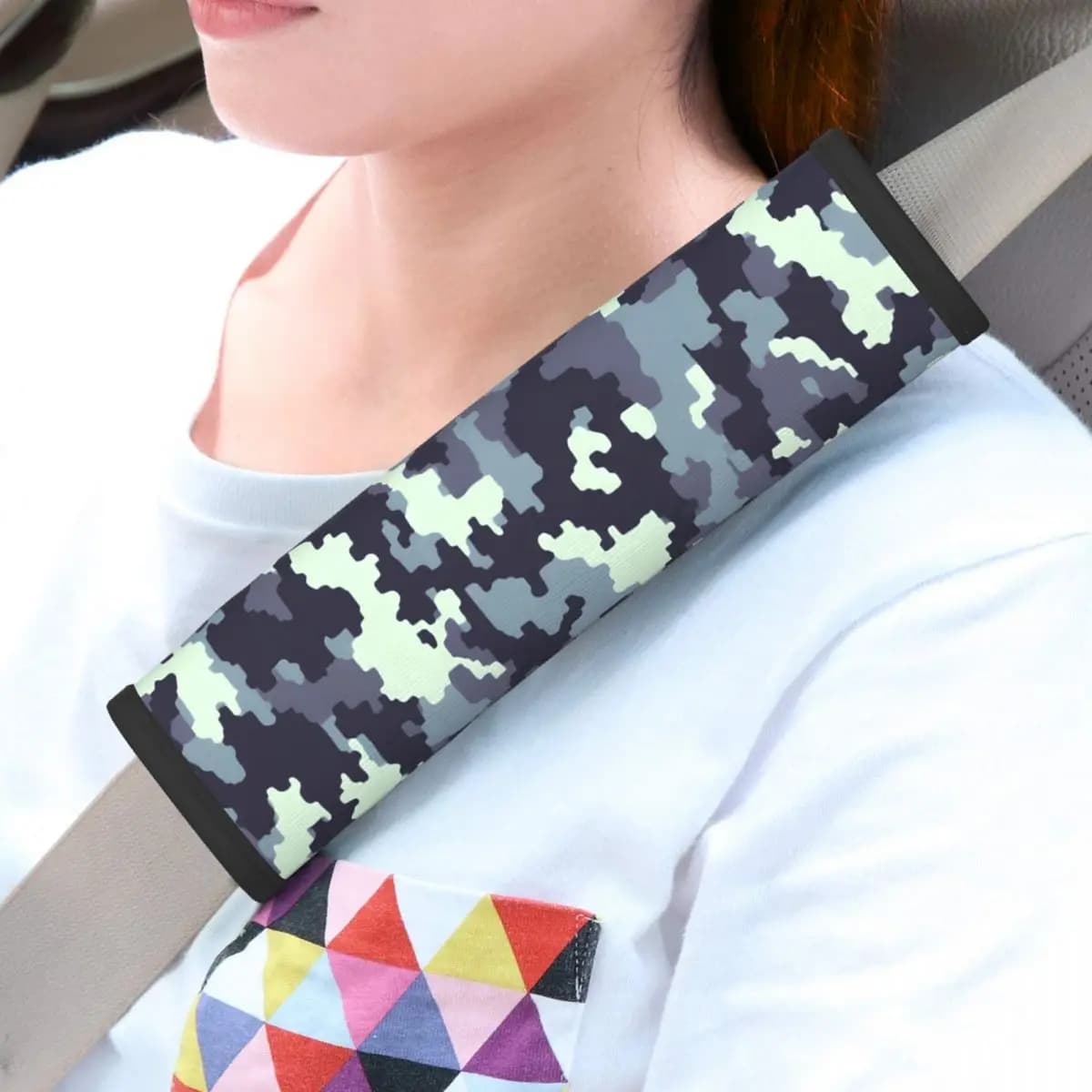 2 Pack Camo Camouflage Car Seat Belt Pads Comfort Backpack Shoulder Pad Automotive SeatBelt Cover