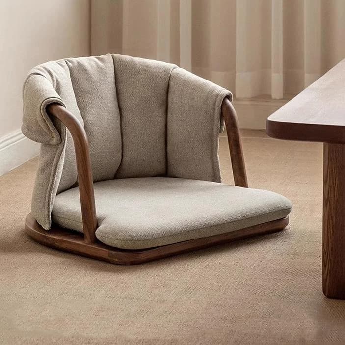 Solid Wood Tatami Tea Chair Walnut Wood New Modern Leisure Living Room Soft Cushion Backrest Meditation Chair