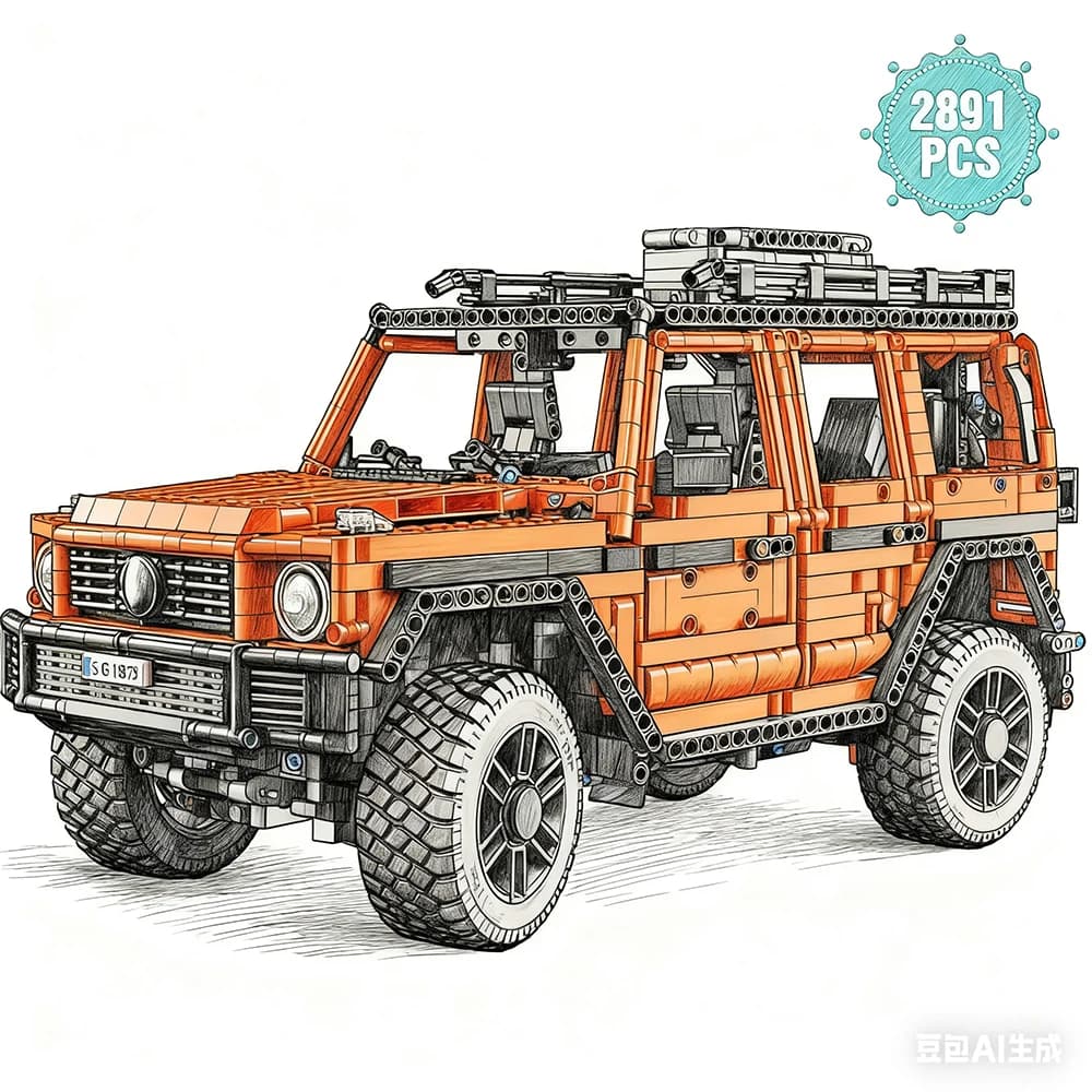 Veicolo fuoristrada tecnico 2891 pezzi gruppo meccanico V6 modello di auto a motore blocchi di costruzione puzzle assemblaggio giocattolo regalo di compleanno per ragazzo