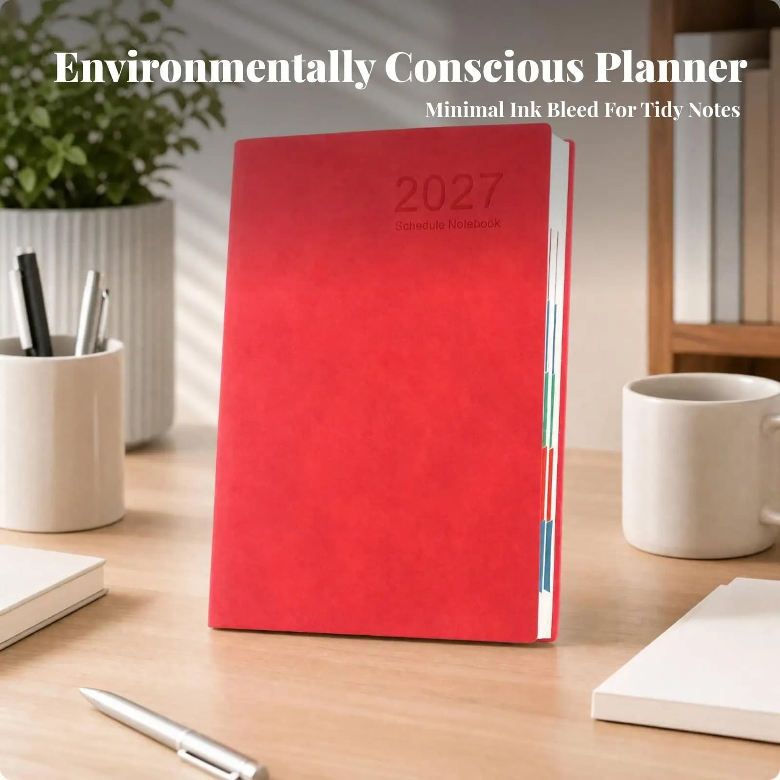 2027 English Schedule Planner Notebook Soft-Touch A5 Planning Notebook for Study