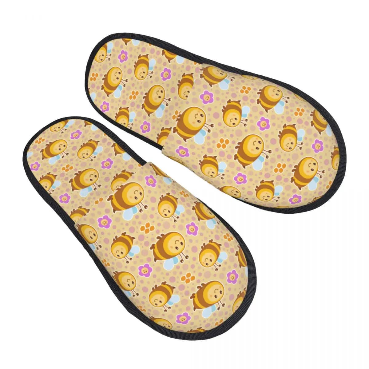 Pantofole da casa con motivo floreale a forma di ape, morbide e calde, in memory foam, soffici, con stampa personalizzata, scarpe da esterno per interni da donna