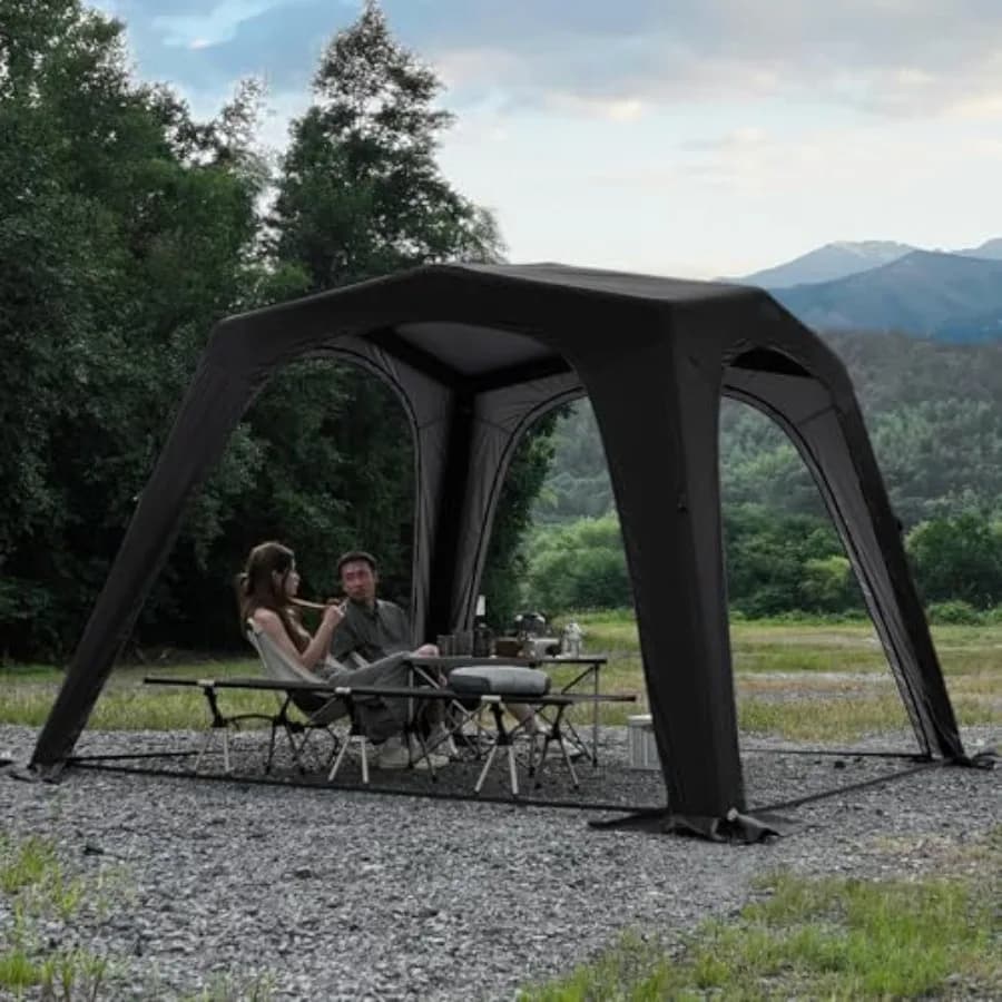 Tenda Gonfiabile da Campeggio per 4-6 Persone, Telo Parasole, Tenda Gonfiabile Facile da Montare, Impermeabile, Portatile, Gazebo ad Aria per Campeggio