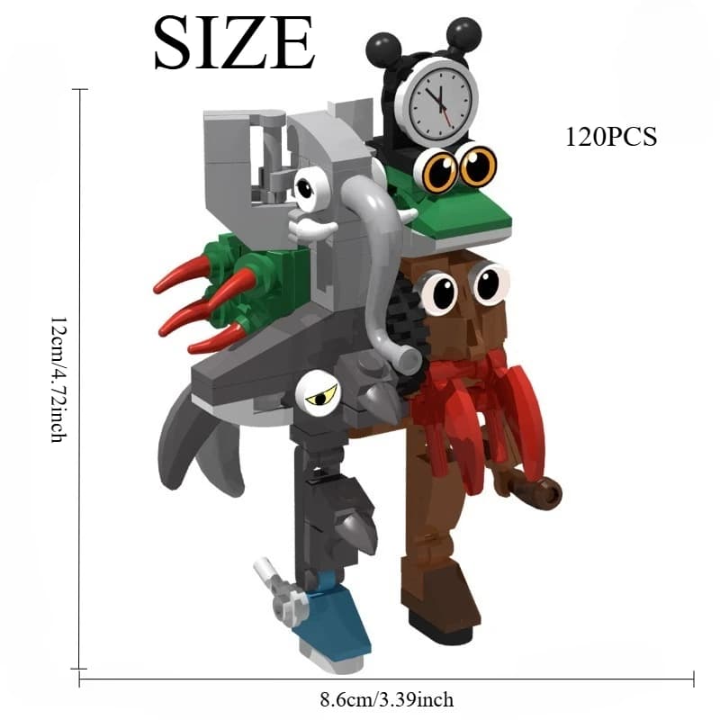 Kit di costruzione di creature ibride da 120 pezzi - Modello di fusione di animali fantasy per adolescenti e adulti Regalo creativo per decorazioni da scrivania fai da te con manuale